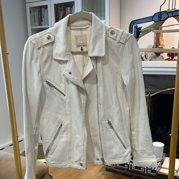 Rebecca Taylor White Leather Jacket - Picture 1 of 7